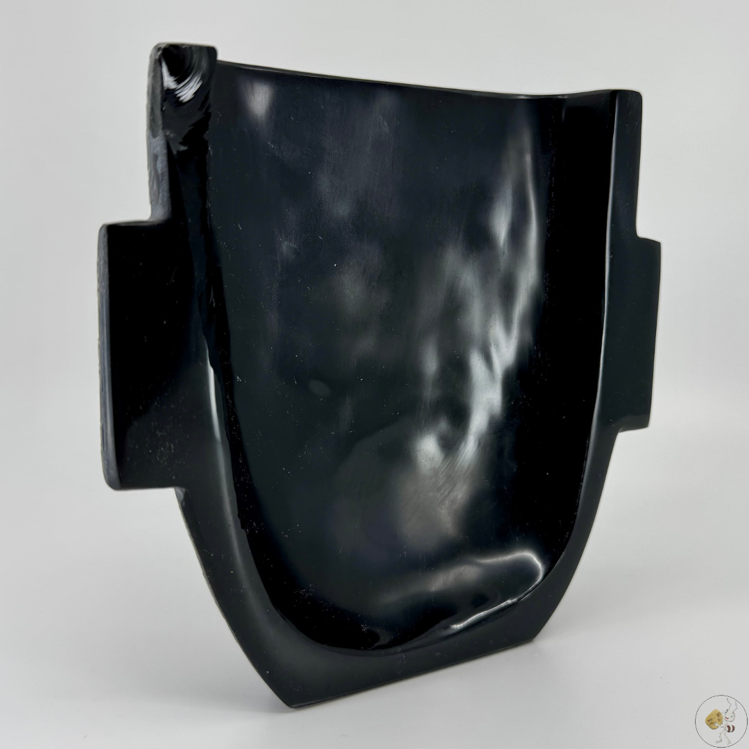 Masque gravé en obsidienne noire, 16 cm et 10 cm, sculpture artisanale mexicaine, pierre naturelle aux reflets profonds