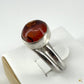 Bague artisanale en argent massif 925/ 950 avec opale de feu rouge intense du Mexique-01