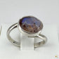 bague en opale au reflet bleu & violet du Mexique, montée en argent 925/950 -Taille 58-02