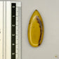 Cabochon en ambre jaune du Mexique, forme goutte, avec des inclusions naturelles et une finition polie. Présenté avec une règle pour référence