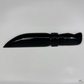 Couteau en obsidienne noire sculptée, 28 cm, lame polie et manche taillé artisanalement.