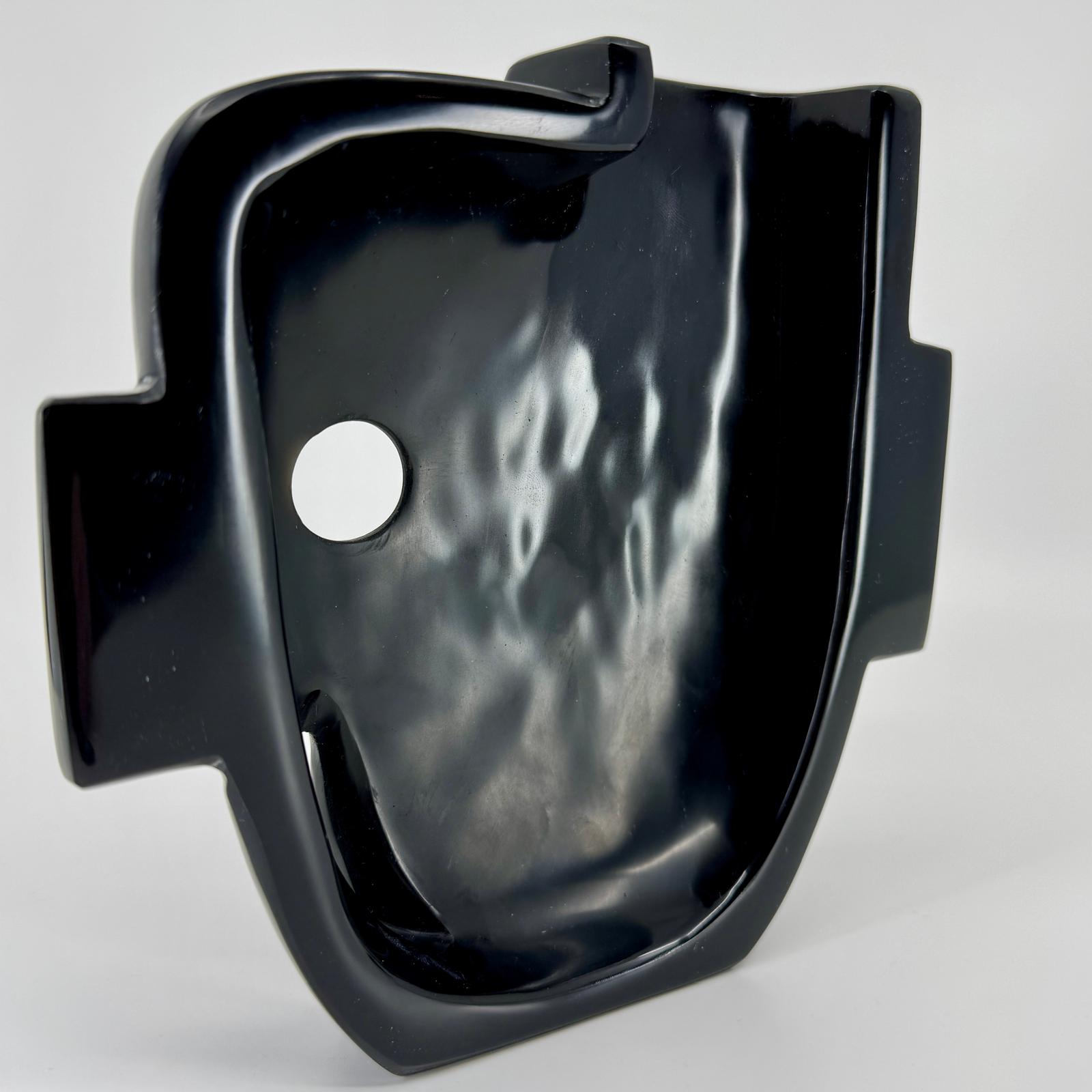 Masque Dual Vie et Mort en obsidienne noire, sculpture artisanale mexicaine, symbolisant la dualité entre la vie et la mort, pierre naturelle aux reflets profonds