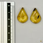 Paire de cabochons en ambre naturel du Mexique – Forme triangle | Formiga Loca