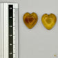 Paire de cabochons en ambre naturel du Mexique – Forme cœur | Formiga Loca