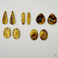 Paire de cabochons en ambre naturel du Mexique – vue d'ensemble | Formiga Loca