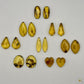 Paire de cabochons en ambre naturel du Mexique – vue d'ensemble | Formiga Loca