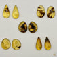 Paire de cabochons en ambre naturel du Mexique – vue d'ensemble | Formiga Loca