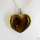 Pendentif en forme de cœur en ambre naturel monté sur argent 925/950-02