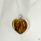 Pendentif en forme de cœur en ambre naturel monté sur argent 925/950-03