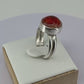 Bague artisanale en argent 925/950 sertie d’une opale de feu rouge intense, origine Mexique – création Formiga Loca-05